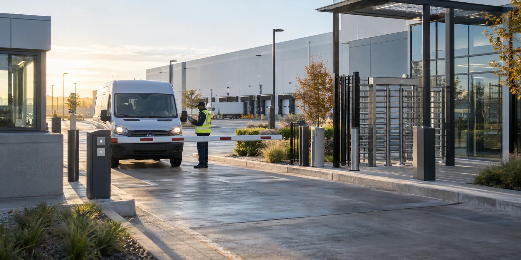 Representative vehicle and pedestrian access operation at a modern industrial facility