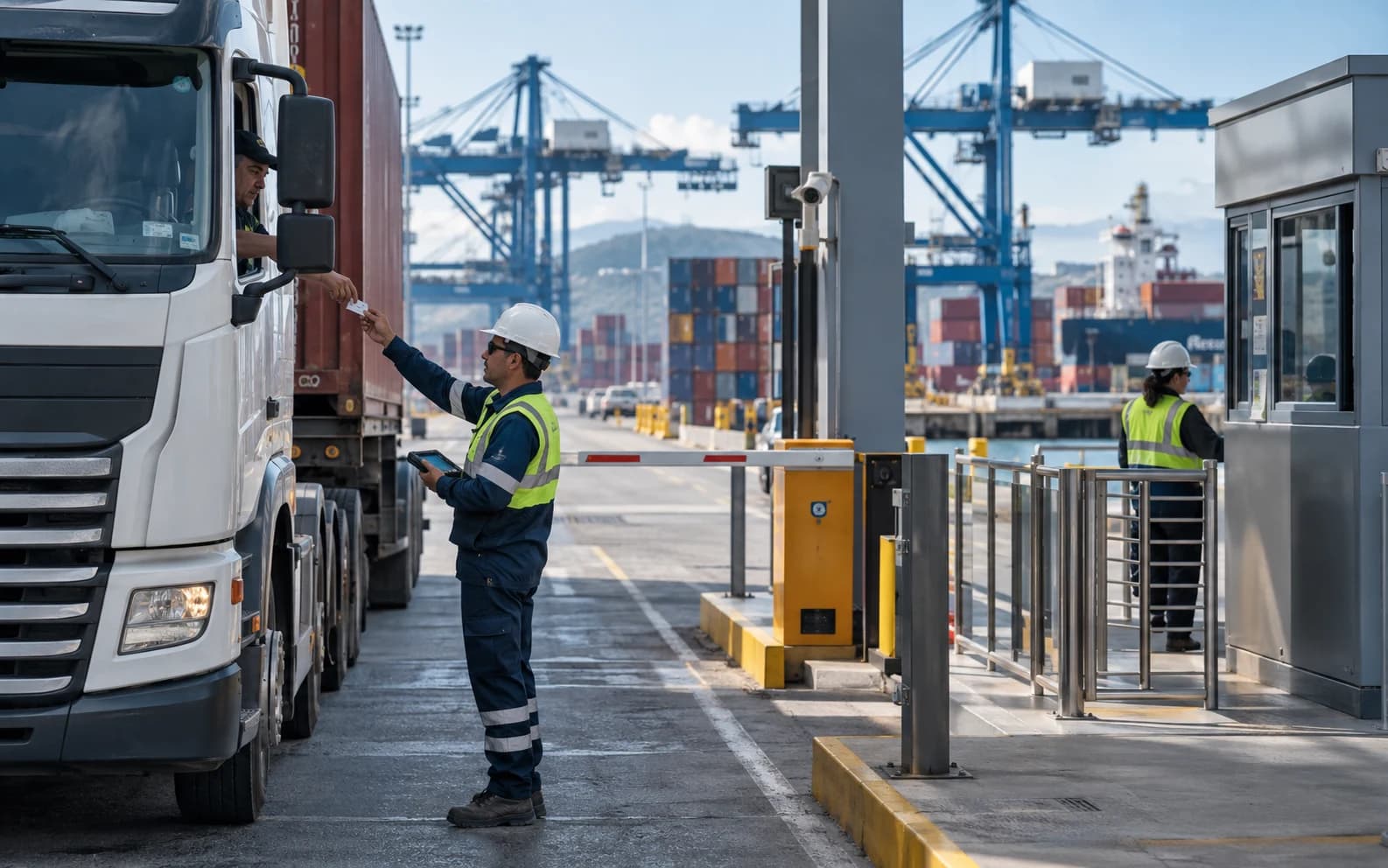 Representative port logistics access-control operation